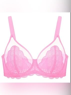 34 C aerie Lace Sheer Underwire Bra - Bubblegum Pink